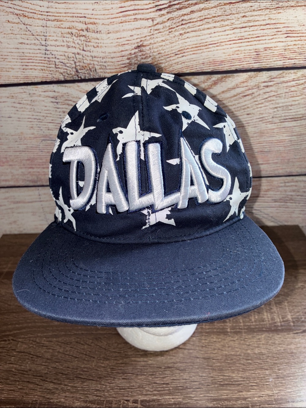 EUC Dallas Embroidered Baseball Cap - Navy & White JoyCap